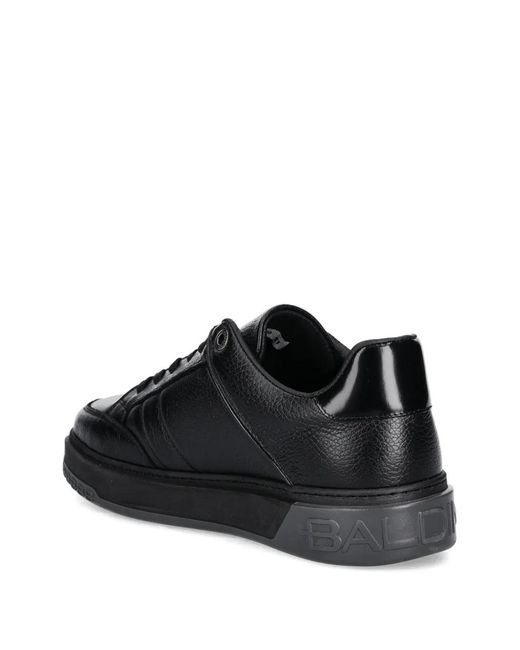 Baldinini Black Embossed-Logo Panelled Sneakers for men