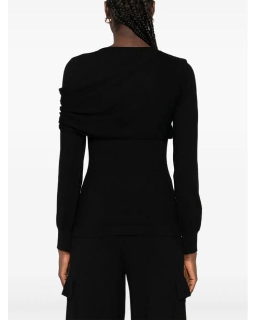 P.A.R.O.S.H. Black Draped Sweater