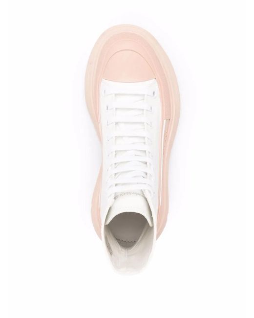 McQueen Pink Tread Slick Lace-Up Ankle Boots