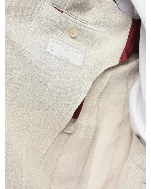 Brunello Cucinelli White Single-Breasted Patch-Pocket Blazer for men