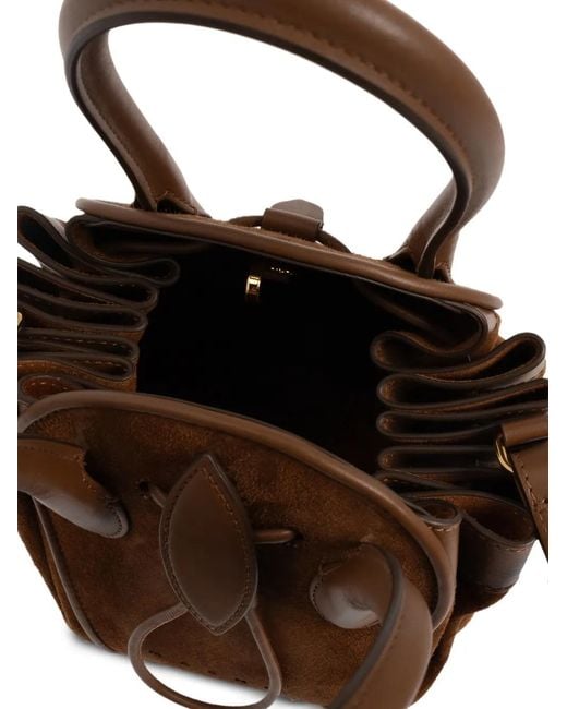 Marni Brown Suede Tulipea Small Handbag