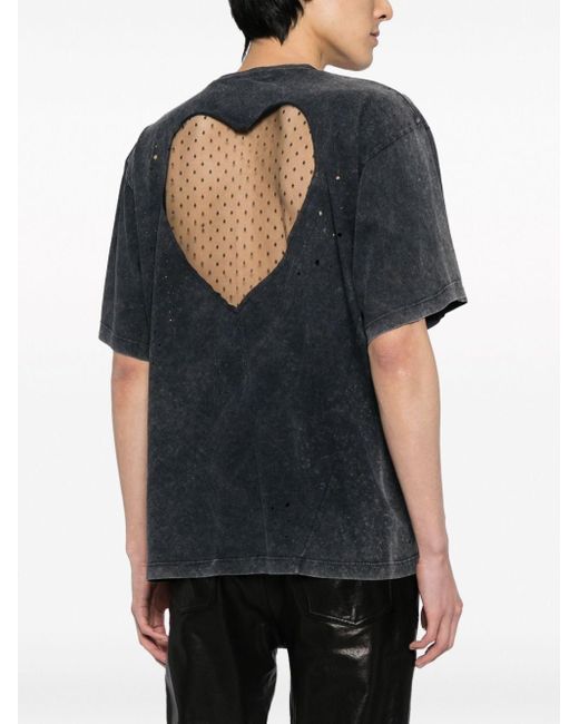 DSquared² Black Distressed-effect Cotton T-shirt for men