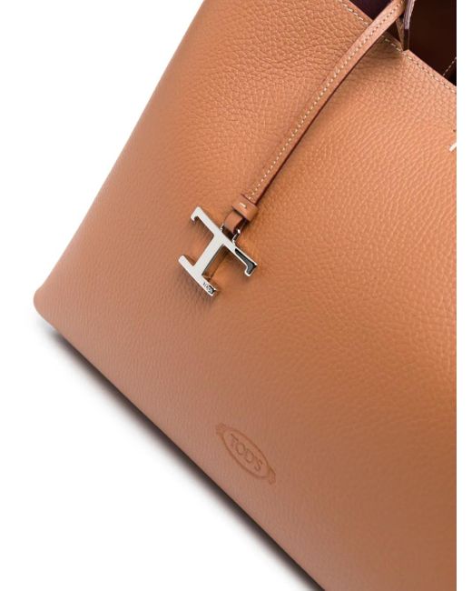 Tod's T Timeless ロゴチャーム ハンドバッグ Brown