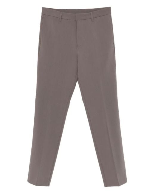Emporio Armani Gray Pressed-Crease Trousers for men
