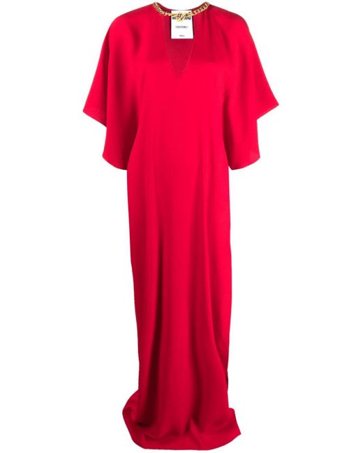 Moschino Maxi-jurk Van Crêpe in het Red