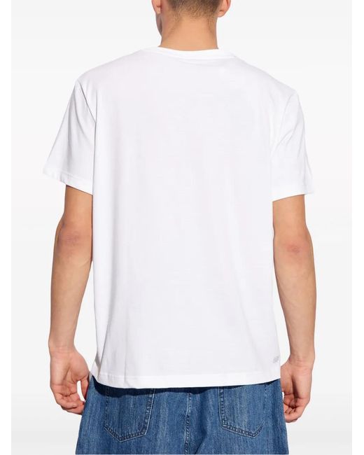 Lacoste White X Rolland Garros Crew-Neck T-Shirt for men