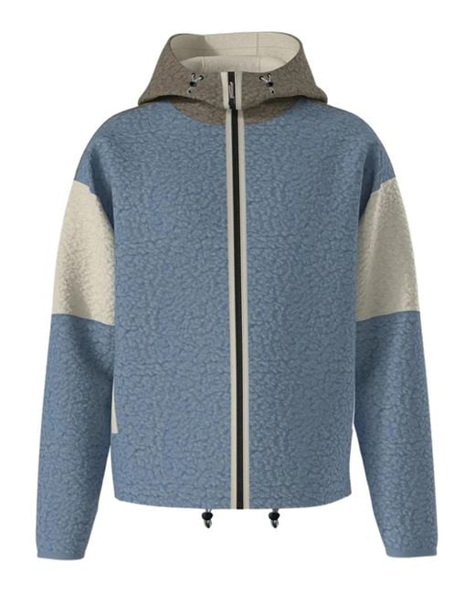 Napapijri Blue Colour-Block Fleece Hoodie for men