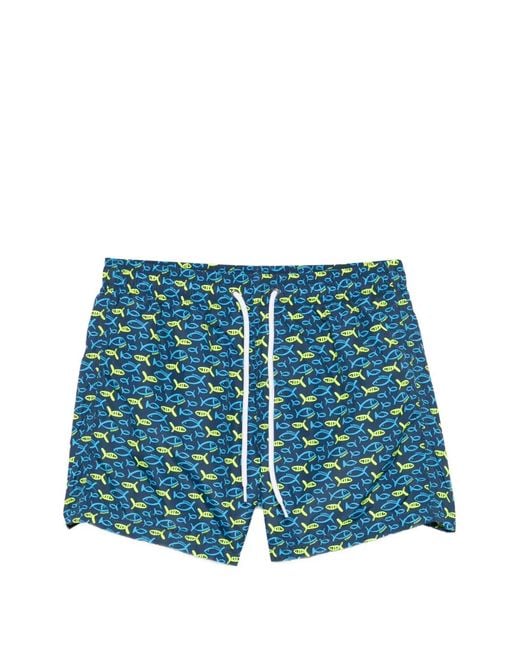 Sundek Blue Short De Bain À Imprimé Graphique for men