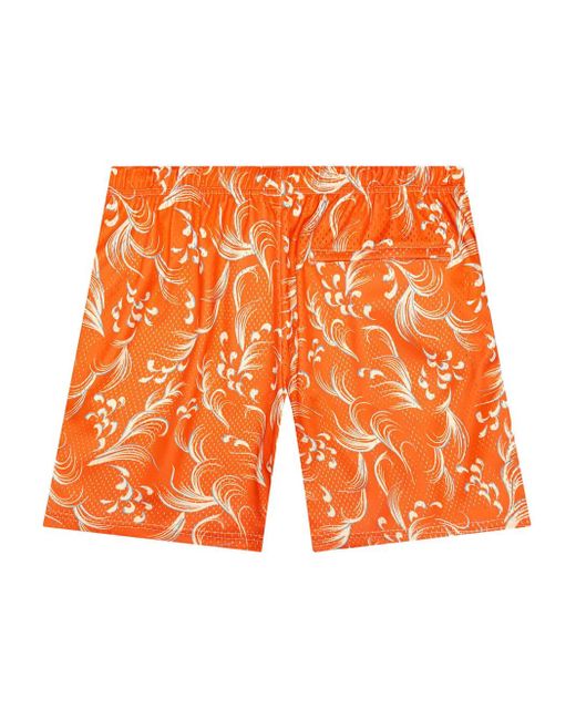 John Elliott Orange Short Imprimé À Empiècement En Mesh for men