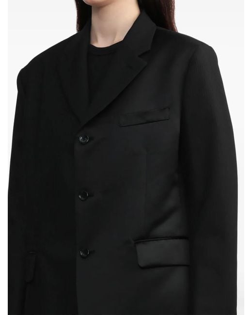 Comme des Garçons Black Notched-Lapels Single-Breasted Blazer
