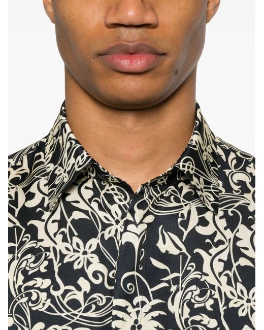 Laneus Shirt Met Palmboomprint in het White