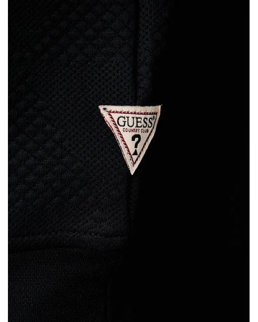 Guess Black Quilted Crew-Neck Sweater for men