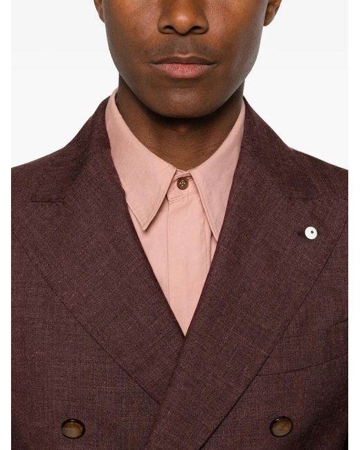 Luigi Bianchi Purple Costume À Veste À Boutonnière Croisée for men