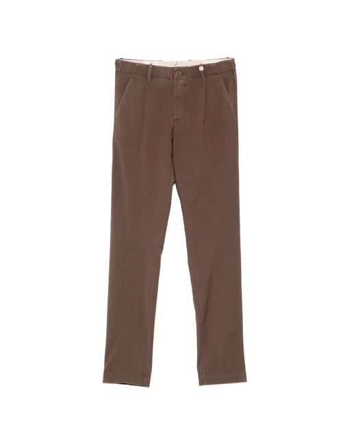 Myths Brown Pleated Trousers for men
