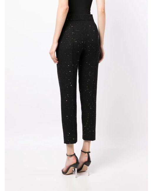 Elie Saab スパンコール ハイウエストパンツ Black