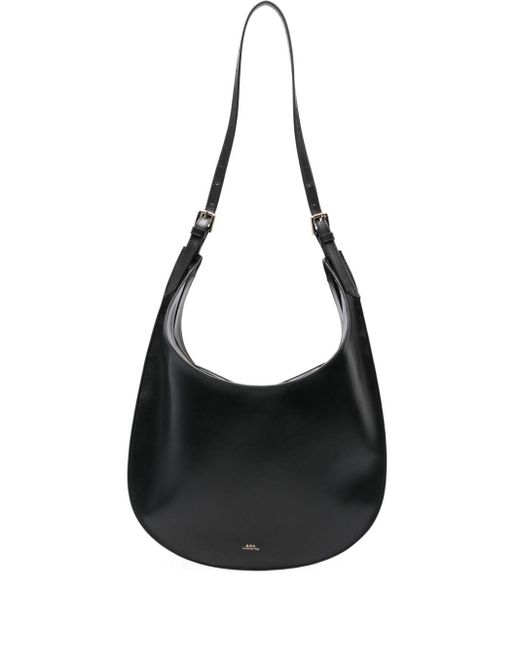 A.P.C. Black Iris Leather Shoulder Bag