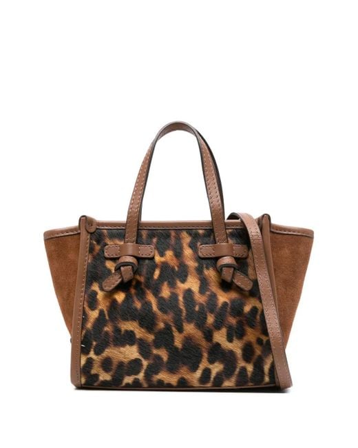 Gianni Chiarini Brown Miss Marcella Leopard-Print Tote Bag
