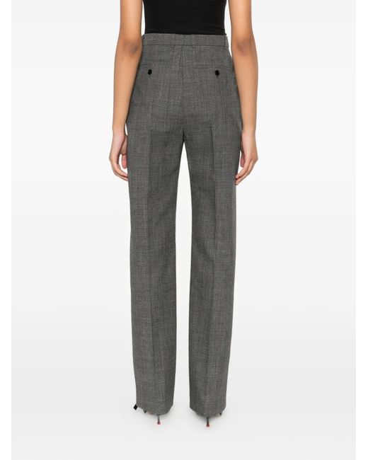 McQueen Gray Wool Straight Trousers