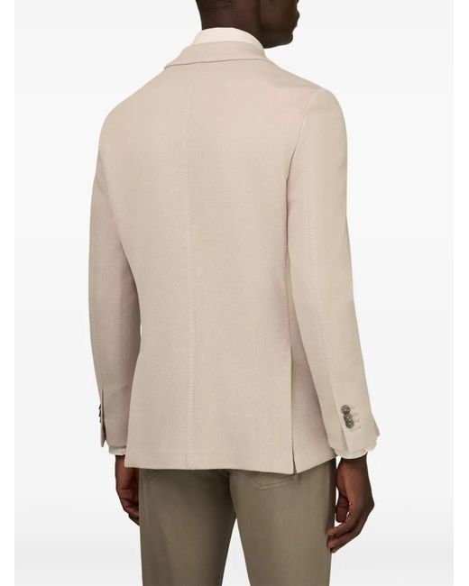 Boggi White Micro–Textured Patch-Pocket Blazer for men