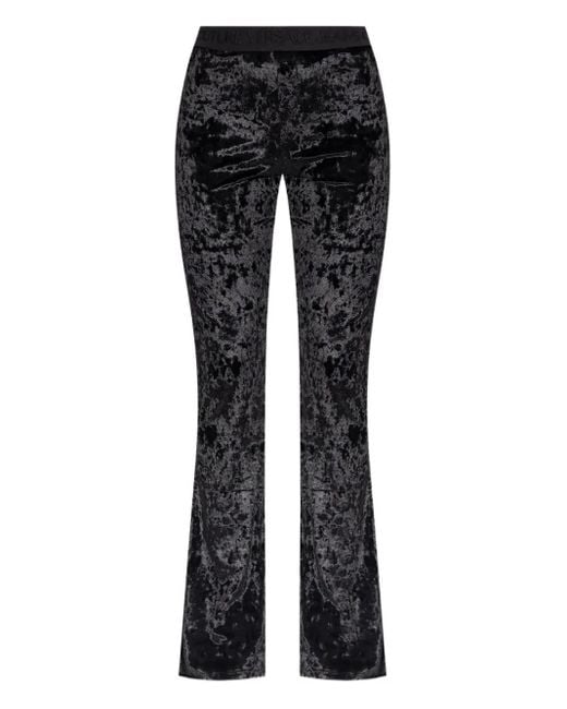 Versace Jeans Couture Black Velvet Trousers