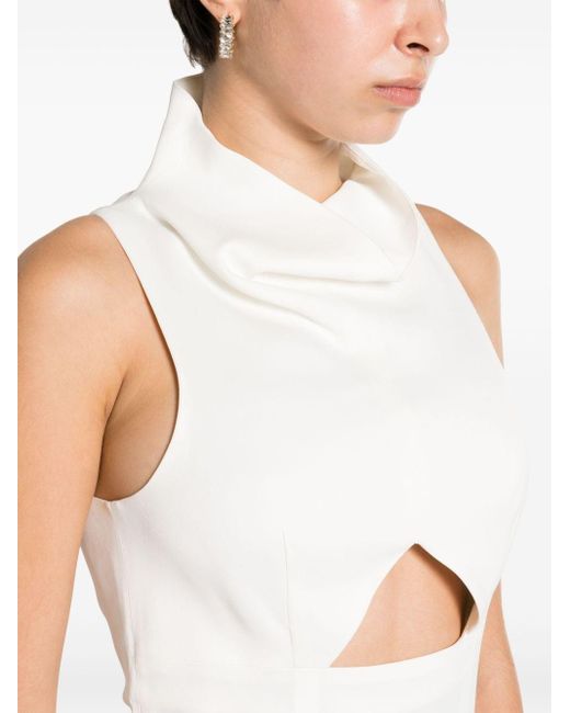 Robe mi-longue à design sans manches The Mannei en coloris White