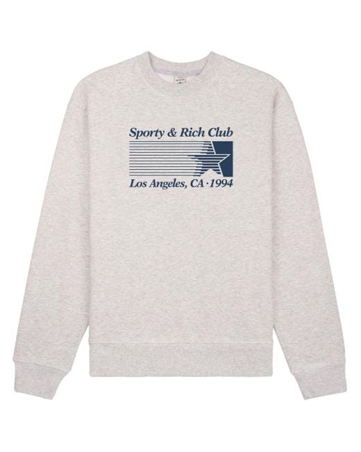 Sporty & Rich White Starter Sweatshirt mit Logo-Print