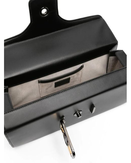 Lanvin Black Medium Pencil Cat Sculpted-Handle Leather Bag