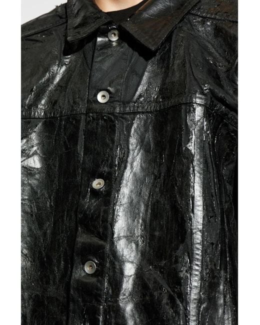 Rick Owens Black Jumbo Worker Jacket for men