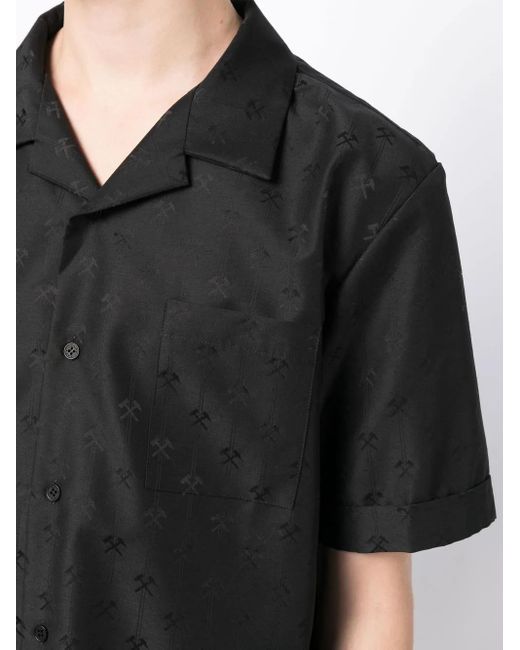 GmbH Black All-Over Logo Print Shirt for men