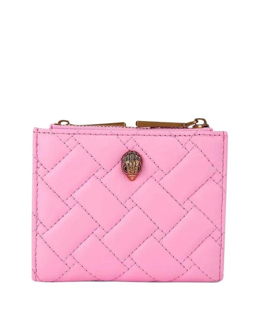 Kurt Geiger Pink Eagle-Plaque Quilted Wallet