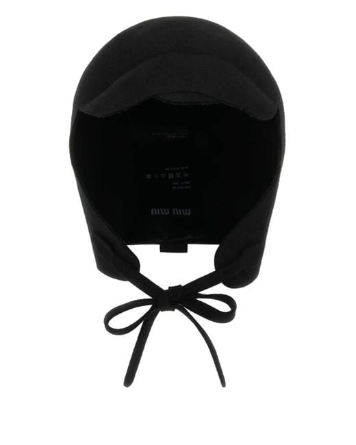 Ear-flap hat Miu Miu de color Black