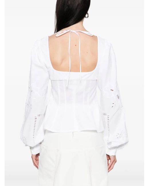 MARINE SERRE White Cotton Blouse
