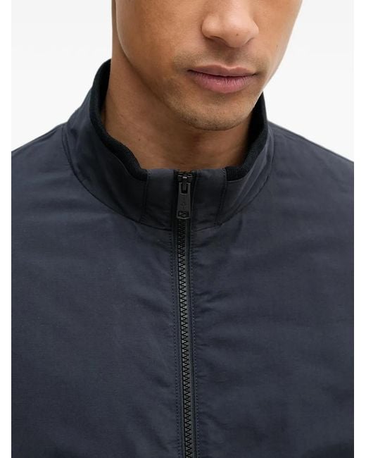 Marc O' Polo Blue Zip-Up Elasticated-Hem Jacket for men