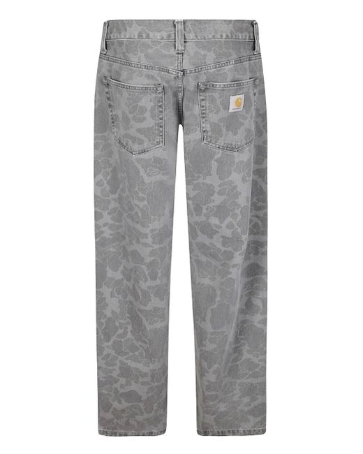 Carhartt Gray Printed Five-Pocket Jeans for men