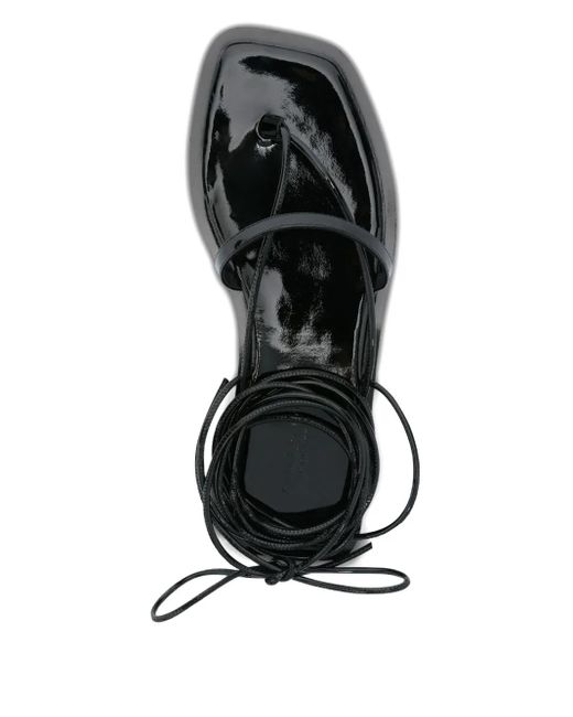 Philosophy Di Lorenzo Serafini Black Patent-Finish Sandals