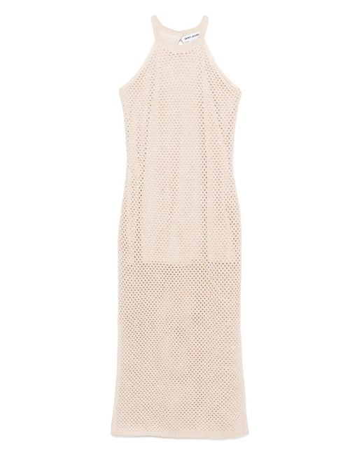 DKNY オープンニット マキシドレス White