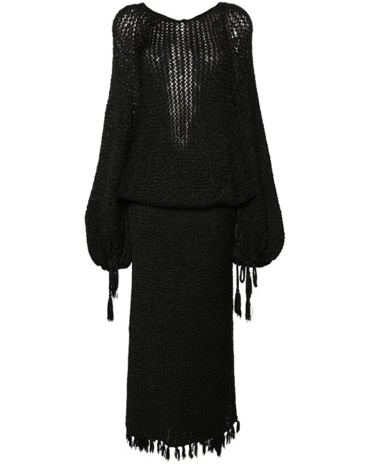 Khaite Black The Reagan Crochet Dress - Women's - Viscose/cotton - Xs