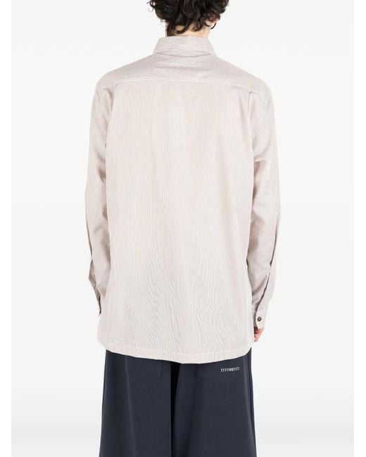 Societe Anonyme White Deadline Striped Patch-Pocket Shirt for men