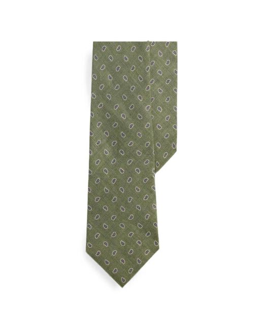 Polo Ralph Lauren Green Pine-Print Linen Tie for men