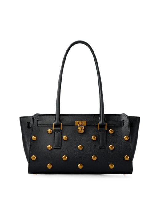 Michael Kors Black Small Hamilton Leather Satchel Bag