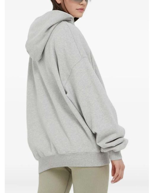 »preach« Gray Embroidered-Logo Cotton Hoodie