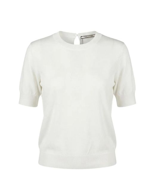 Tagliatore White Haut En Soie À Manches Courtes