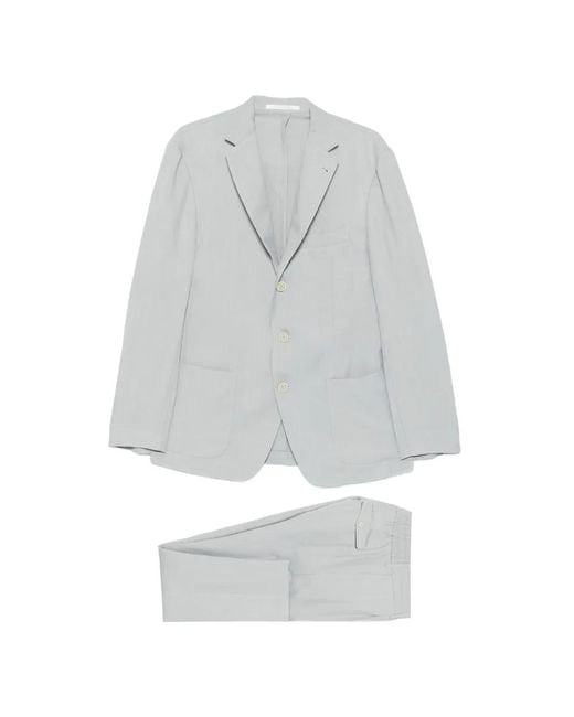 Eleventy White Single-Breasted Suit for men