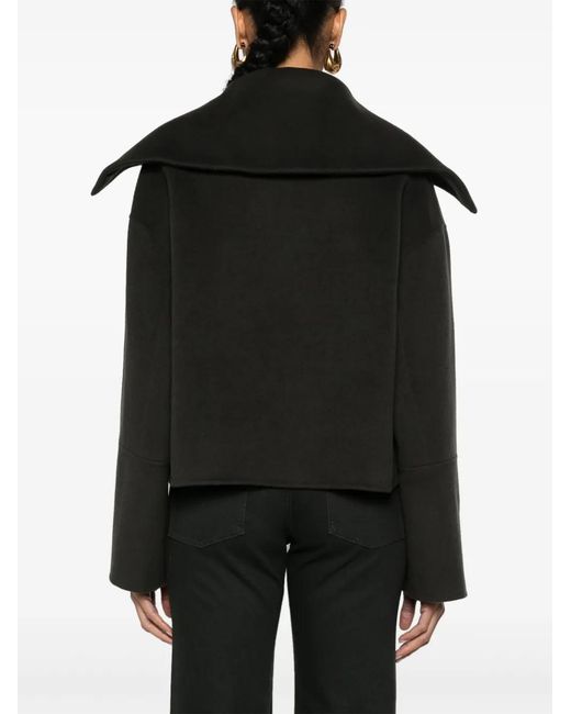 Nanushka Black Maxe Spread-Collar Jumper