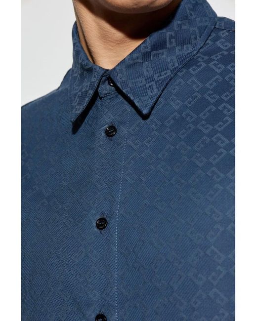 Givenchy Overhemd Met Monogram-Print in het Blue voor heren