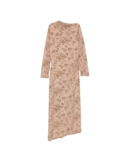 Imperial Natural Floral-Print Ruched Maxi Dress