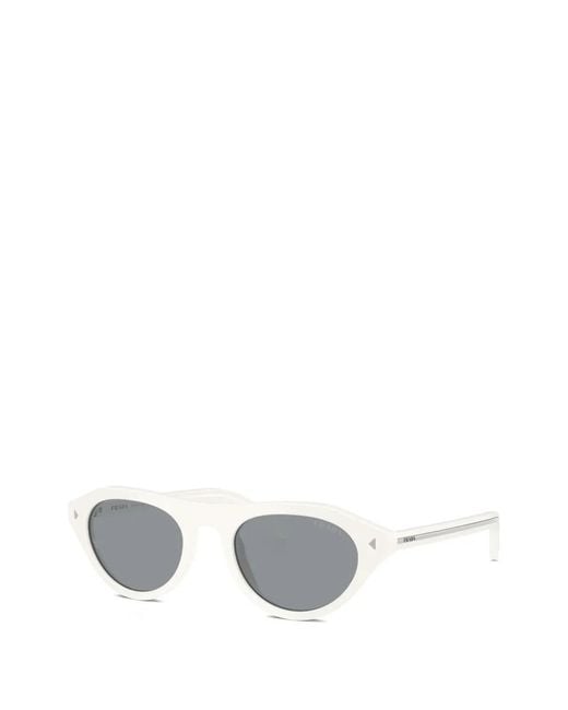 Prada White Irregular-Frame Sunglasses