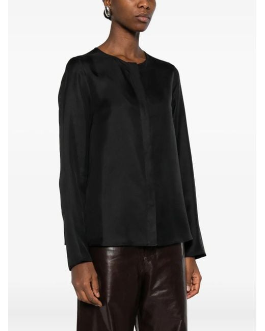 Loulou de Saison Black Round-Neck Long-Sleeve Shirt