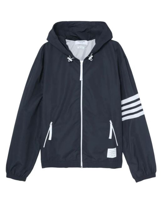 Thom Browne Black 4-bar Stripe Hooded Jacket for men