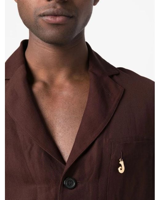 Jacquemus Brown Notched Lapels Single-Breasted Jacket for men